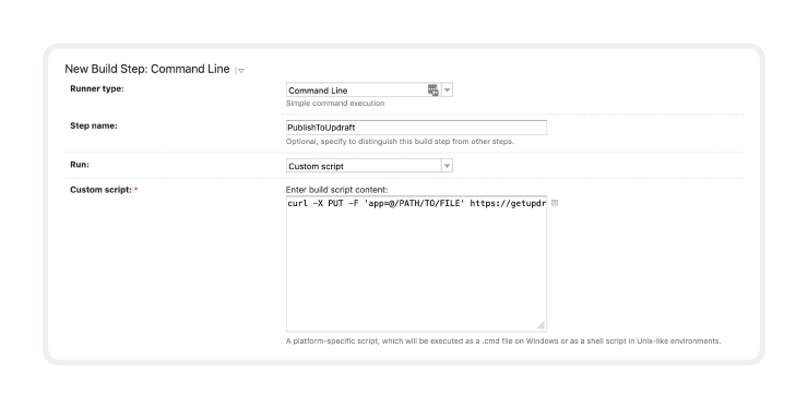 command line build step