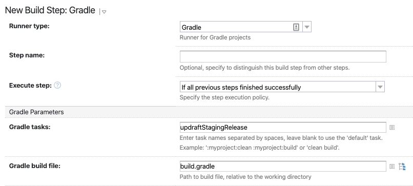 Configure Gradle Task for Updraft Deployment